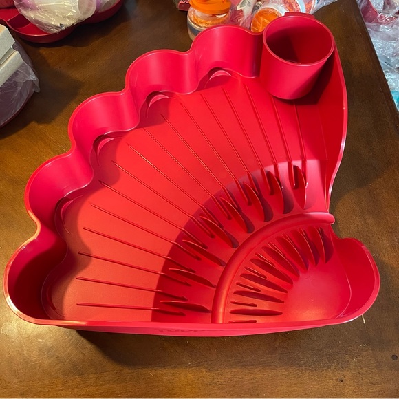 Tupperware Dish Drainer Red - Picture 1 of 7